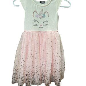 ZUNIE UNICORN SEQUENCE TULE DRESS. SUPER CUTE SIZE 7/8. PINK SILVER WHITE